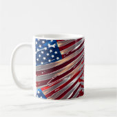 US Flag American Blue White Strokes Stars Kaffeetasse (Links)