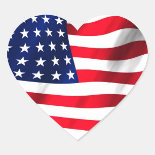 US Flag American Flag Amerikanische Unabhängigkei Herz-Aufkleber