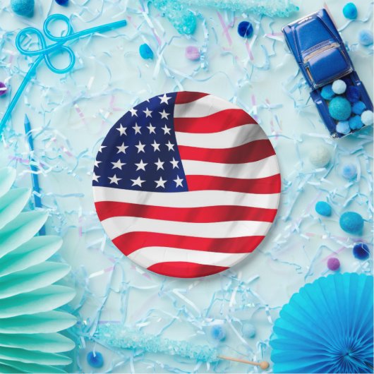 US Flag American Flag Amerikanische Unabhängigkeit Pappteller (Party)