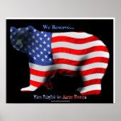 US FLAG & BEAR Funny Anti-Hunting Patriotic Poster (Vorne)