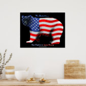 US FLAG & BEAR Funny Anti-Hunting Patriotic Poster (Küche)