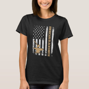 US Flag Blacksmithing Anvil & Hammer American Blac T-Shirt