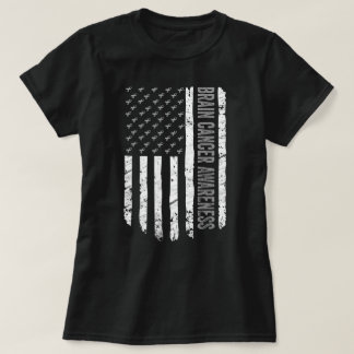 US-Flag Brain Cancer Awareness Gift T-Shirt