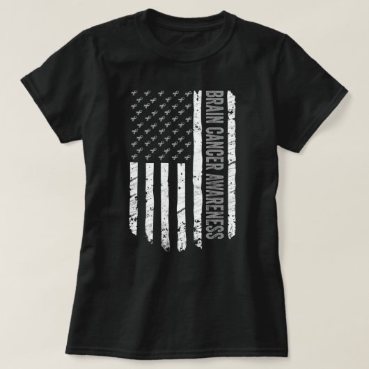 US-Flag Brain Cancer Awareness Gift T-Shirt (Design vorne)