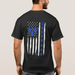 US Flag Cheer Dad Cheerleading Cheer T-Shirt