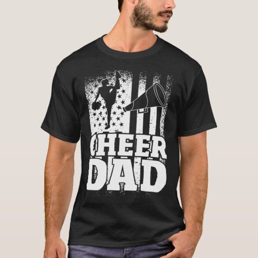 US Flag Cheerleading Father Cheer Dad T-Shirt (Vorderseite)