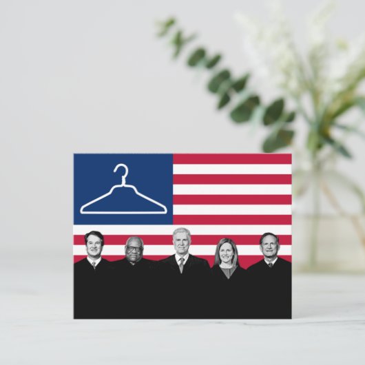 US Flag Coating Hanger SCOTUS Postkarte (Stehend Vorderseite)