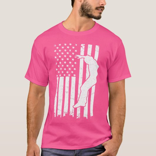Us Flag Design For A Patriotic Parkour Expert T-Shirt (Vorderseite)