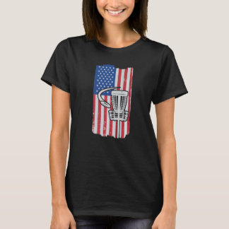 US Flag Disk Golf Midrange Par Idea Frisbee T-Shirt