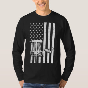 US Flag Disk Golf Vintag Patriotic Frisbee Golfin T-Shirt