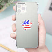 US Flag Dog Paw Print Aufkleber (Telefon)