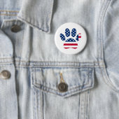 US Flag Dog Paw Print Button (Beispiel)