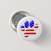 US Flag Dog Paw Print Button (Vorne & Hinten)