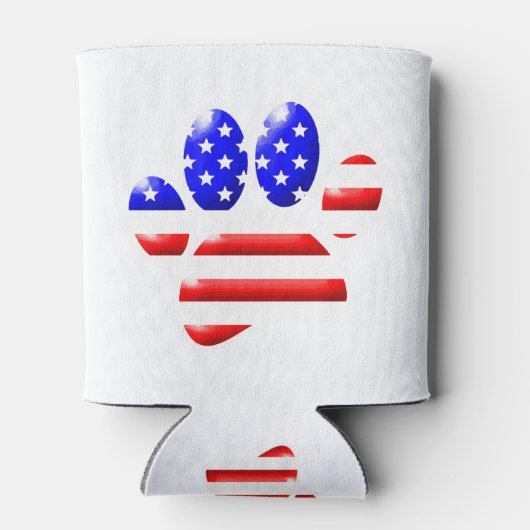 US Flag Dog Paw Print Dosenkühler (Rückseite)