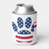 US Flag Dog Paw Print Dosenkühler (Kanne Vorderseite)