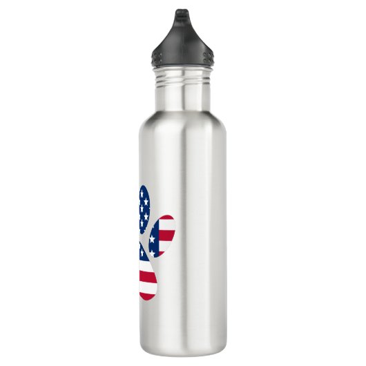 US Flag Dog Paw Print Edelstahlflasche (Rechts)