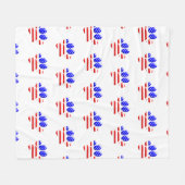 US Flag Dog Paw Print Fleecedecke (Vorderseite (Horizontal))