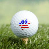 US Flag Dog Paw Print Golfball (Insitu T-Shirt)