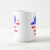 US Flag Dog Paw Print Kaffeetasse (Mittel)