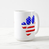 US Flag Dog Paw Print Kaffeetasse (VorderseiteRechts)