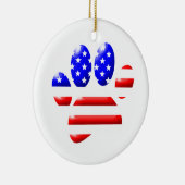 US Flag Dog Paw Print Keramik Ornament (Rechts)