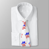 US Flag Dog Paw Print Krawatte (Gebunden)