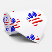US Flag Dog Paw Print Krawatte (Gerollt)