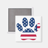 US Flag Dog Paw Print Magnet (Vorderseite/Rückseite)