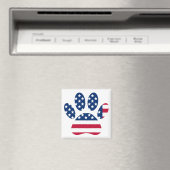 US Flag Dog Paw Print Magnet (In Situ (Geschirrspüler))