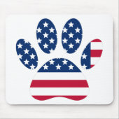 US Flag Dog Paw Print Mousepad (Vorne)