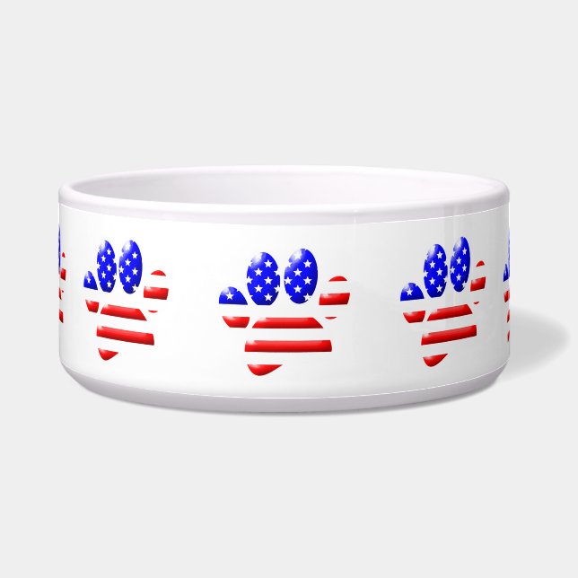US Flag Dog Paw Print Napf (Vorderseite)