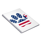 US Flag Dog Paw Print Notizblock (Rechte Seite)