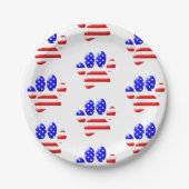 US Flag Dog Paw Print Pattern Paper Teller (Vorderseite)
