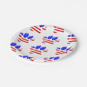 US Flag Dog Paw Print Pattern Paper Teller (Schrägansicht)