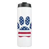 US Flag Dog Paw Print Thermosbecher (Vorderseite)