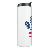 US Flag Dog Paw Print Thermosbecher (Nach links gedreht)