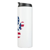 US Flag Dog Paw Print Thermosbecher (Nach rechts gedreht)