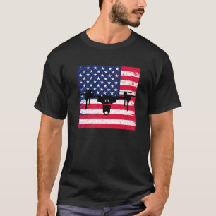 US-Flag-Drohne-Pilot-Quadcopter für Cooles Rennen T-Shirt