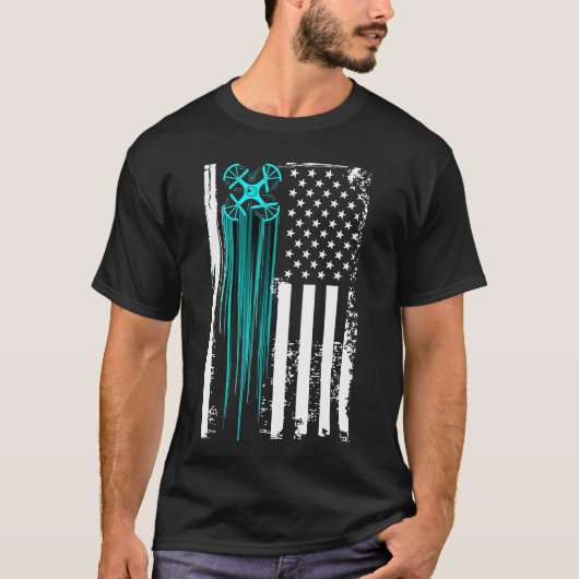 US Flag Drone T-Shirt (Vorderseite)