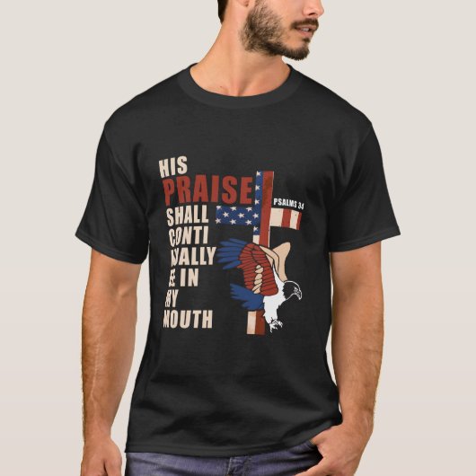 Us Flag Eagle Christlich Cross Patriotic Bible Ver T-Shirt (Vorderseite)