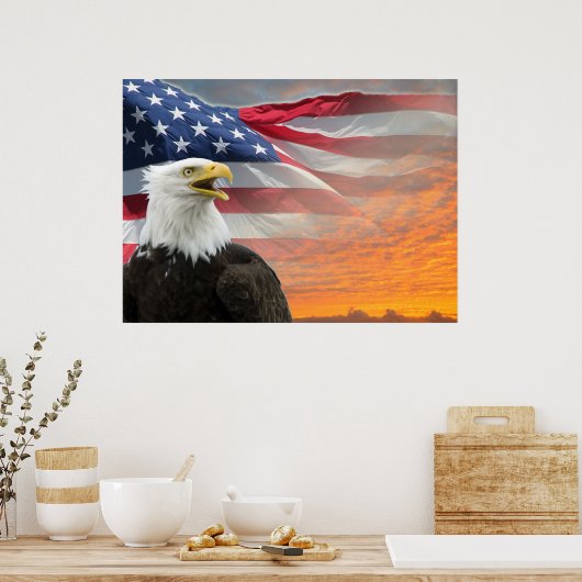 US Flag Eagle Poster (Küche)