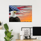 US Flag Eagle Poster (Heimbüro)
