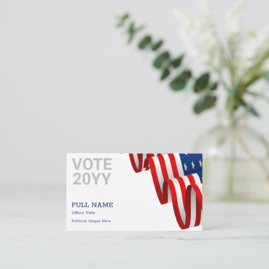 US Flag Editable Political Campaign Business Card Visitenkarte (Stehend Vorderseite)