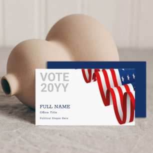 US Flag Editable Political Campaign Business Card Visitenkarte