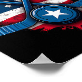 US-Flag-Eishockeyspieler (1)  Poster (Ecke)
