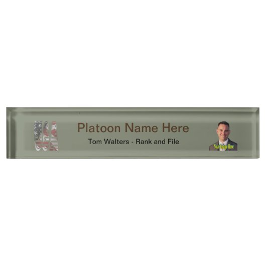 US Flag Fab Army Desk Name Plate Namensplakette (Vorderseite)
