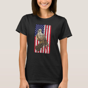 US Flag Falcon Falcony American Falconer T-Shirt