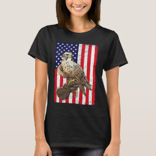 US Flag Falcon Falcony American Falconer T-Shirt