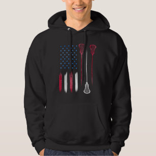 US Flag Farben LAX USA Lacrosse Hoodie
