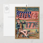 US-Flag Feuerwerk Knallkörper Onkel Sam Postkarte (Vorne/Hinten)